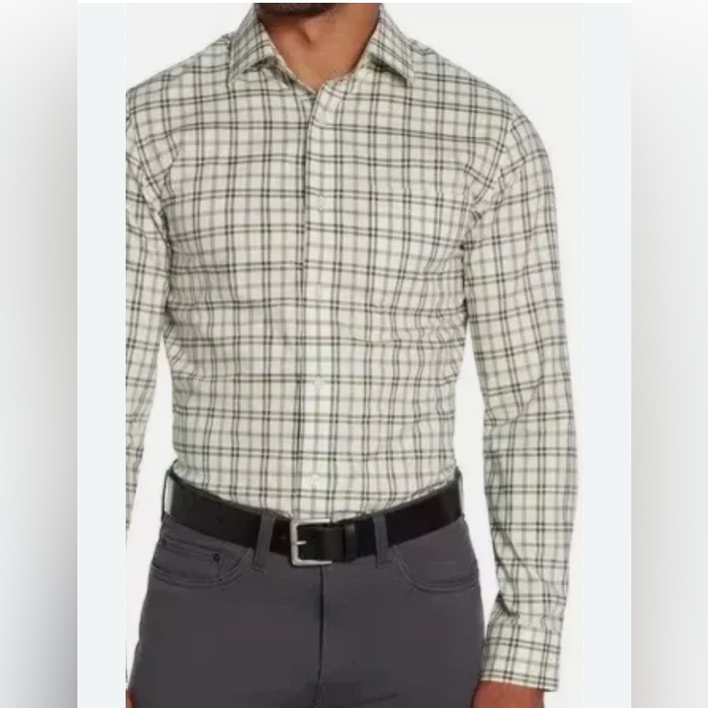Banana Republic Men's Checkered Shirt - Black and White